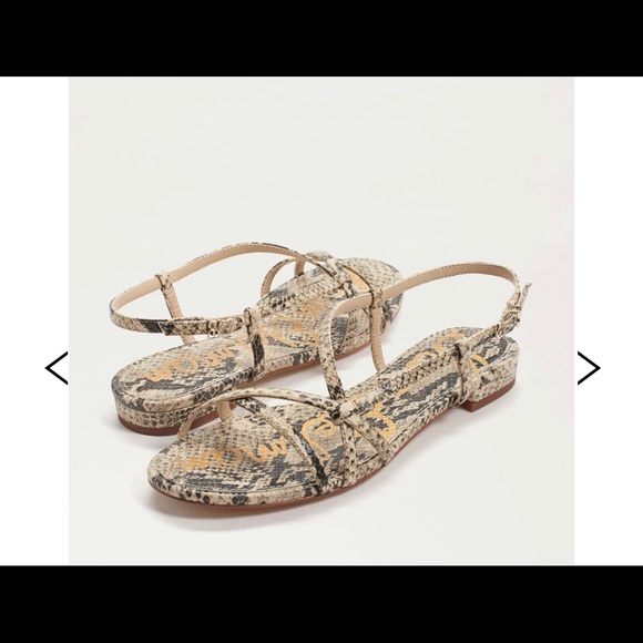 NWT Sam Edelman Teale Nude Slingback Snakeprint Sandal - Picture 2 of 6